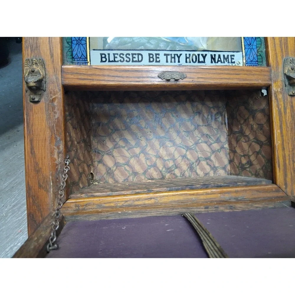 Antique Religious Catholic Last Rites Sick Call Viaticum Shadow Box 23